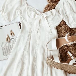 NWT Lulus Madeline White Puff Sleeve Mini Dress